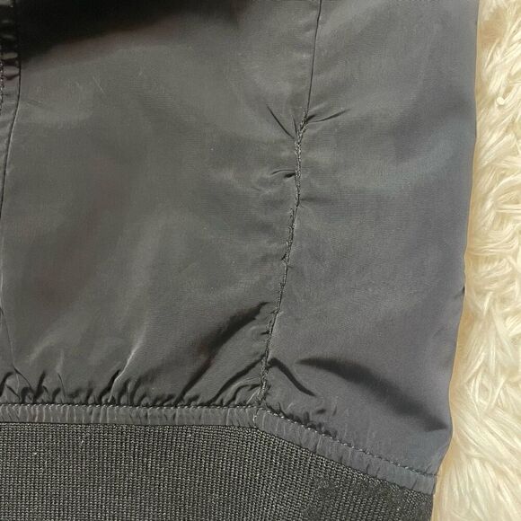 Zara Man Jacket Size M Bomber Coat Navy Blue Lined Full Zip Flight Moto Grunge - Picture 11 of 11